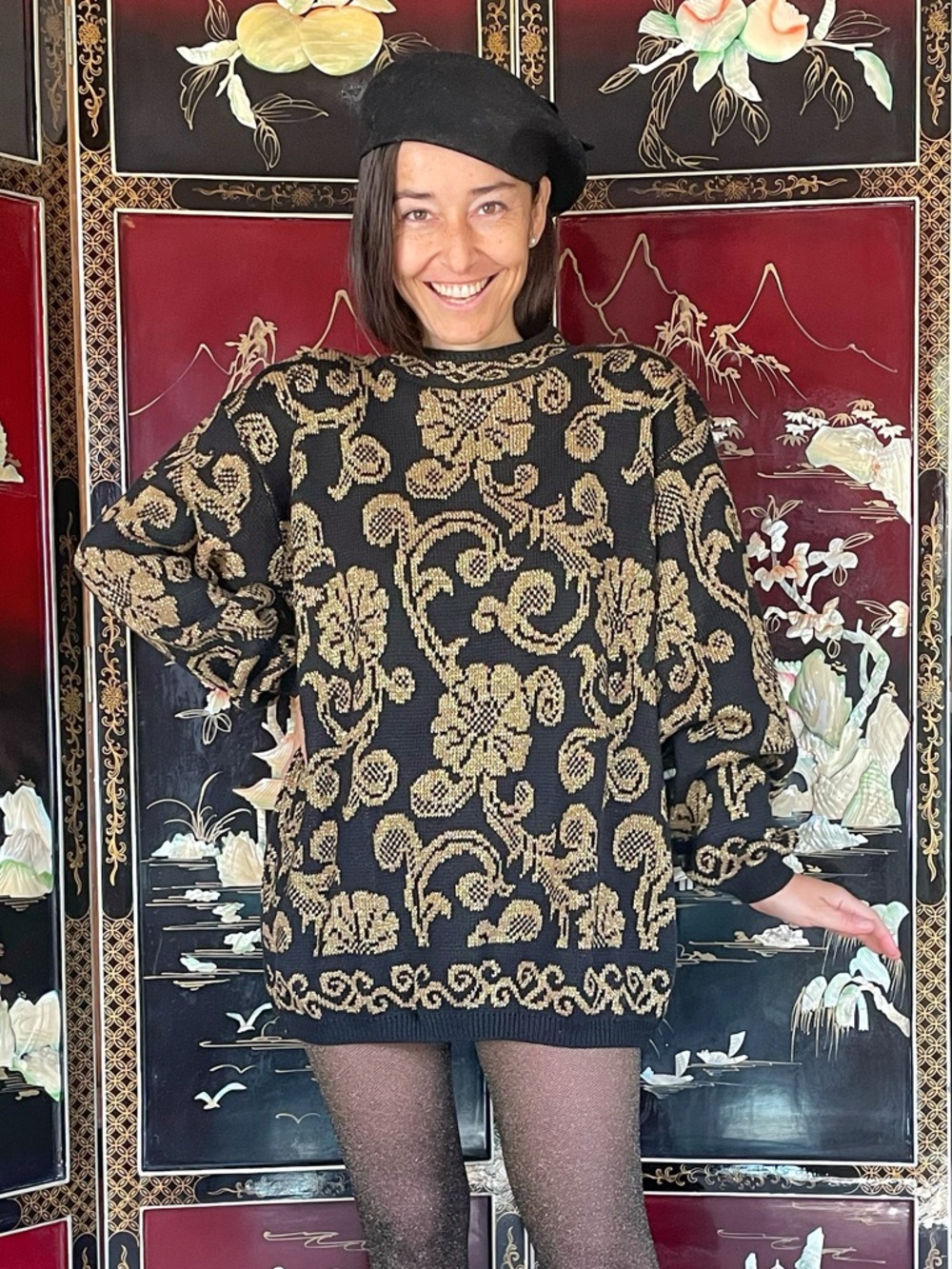 1980s lurex knitted jumper